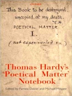 Immagine del venditore per Thomas Hardy's Poetical Matter Notebook Special Collection venduto da Collectors' Bookstore