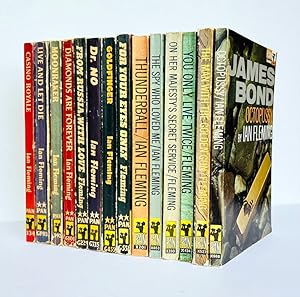 Immagine del venditore per Complete Paperback First Editions of Ian Fleming's James Bond Novels. Comprising: Casino Royale, Live and Let Die, Moonraker, Diamonds Are Forever, From Russia With Love, Dr. No, Goldfinger, For Your Eyes Only (short stories inc. From A View To A Kill, Quantum of Solace), Thunderball, The Spy Who Loved Me, On Her Majesty's Secret Service, You Only Live Twice, The Man With the Golden Gun, Octopussy and The Living Daylights (short stories) venduto da Adrian Harrington Ltd, PBFA, ABA, ILAB