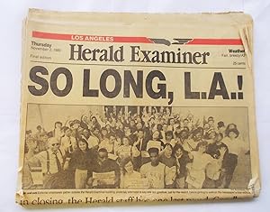 Los Angeles Herald Examiner (Thursday, November 2, 1989 - Final Edition) Newspaper (Cover Headlin...