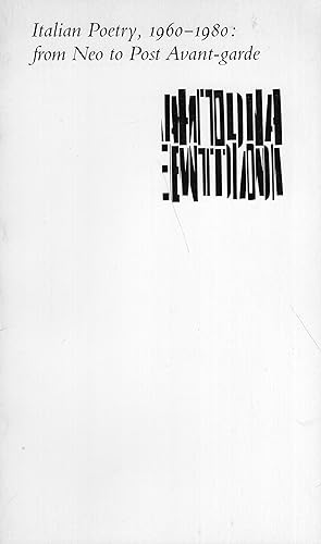 Seller image for Italian Poetry, 1960-1980: from Neo to Post Avant-garde for sale by A Cappella Books, Inc.