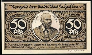 Bild des Verkufers fr Notgeld Bad Salzuflen 1921, 50 Pfennig, Portrait Eduard Hoffmanns, weisse Katze zum Verkauf von Bartko-Reher