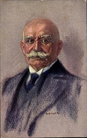 Künstler Ansichtskarte / Postkarte Bauer, Karl, Luftfahrtpionier und Erfinder Ferdinand Graf Zepp...