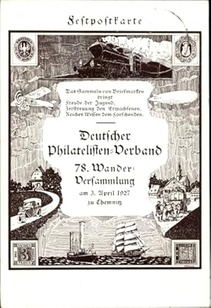 Künstler Ansichtskarte / Postkarte Chemnitz, Deutscher Philatelisten Verband, 78. Wanderversammlu...