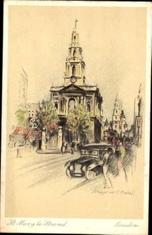 Künstler Ansichtskarte / Postkarte London City England, St. Mary le Strand