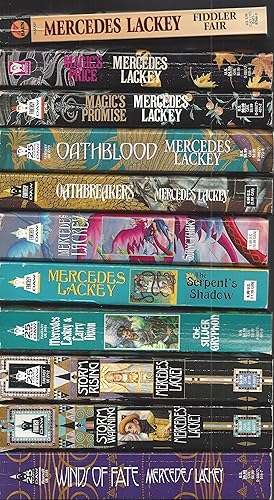 Seller image for Collection of Paperbacks by Mercedes Lackey: FIDDLER FAIR, MAGIC'S PRICE, MAGIC'S PROMISE, OATHBLOOD, OATHBREAKERS, SANCTUARY, SERPENT'S SHADOW, SILVER GRYPHON, STORM RISING, STORM WARNING, WINDS OF FATE. for sale by Brentwood Books