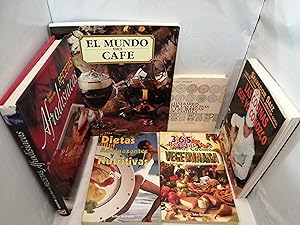 Imagen del vendedor de PACK 6 Libros de Cocina: El Mundo del Caf / Gran Libro de Recetas Afrodisacas / Las cocinas que yo conozco / 365 recetas de cocina vegetarianas / Dietas adelgazantes y nutritivas / Itinerarios por las cocinas y las bodegas de Castilla a la venta por Libros Angulo