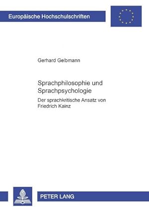 Bild des Verkufers fr Sprachphilosophie und Sprachpsychologie zum Verkauf von BuchWeltWeit Ludwig Meier e.K.