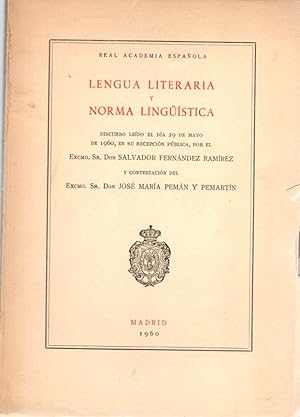 Seller image for Lengua literaria y norma lingustica . for sale by Librera Astarloa