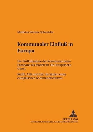 Seller image for Kommunaler Einflu in Europa for sale by BuchWeltWeit Ludwig Meier e.K.