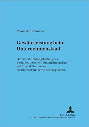 Bild des Verkufers fr Gewhrleistung beim Unternehmenskauf zum Verkauf von BuchWeltWeit Ludwig Meier e.K.