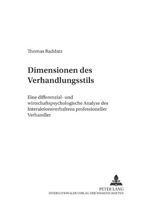 Image du vendeur pour Dimensionen des Verhandlungsstils mis en vente par BuchWeltWeit Ludwig Meier e.K.