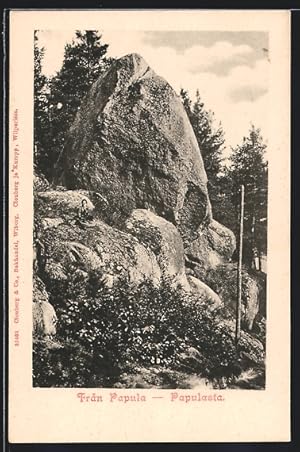 Ansichtskarte Papulasta, Fran Papula, riesiger Felsbrocken