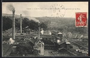 Ansichtskarte Cantal, L`Hopital, Mines de Champagnac, Vue generale sur la Mine, Kohlebergwerk