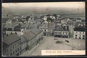 Ansichtskarte Ung. Hradisch, Marktplatz mit Strassenpartie