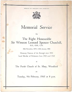 Memorial Service for The Right Honourable Sir Winston Leonard Spencer Churchill . . . at The Pari...