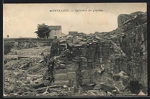 Carte postale Montalieu, Carrière de pierres