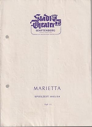 Bild des Verkufers fr Programmheft Walter Kollo MARIETTA Spielzeit 1953 / 54 Heft 11 zum Verkauf von Programmhefte24 Schauspiel und Musiktheater der letzten 150 Jahre