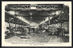 Carte postale Angers, Ardoisières D`Angers, Atelier de Triage