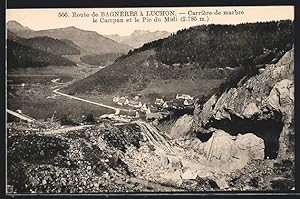 Image du vendeur pour Carte postale Bagneres, Route de Bagneres a Luchon, Carriere de Marbre de Campan et le Pic-du-Midi mis en vente par Bartko-Reher