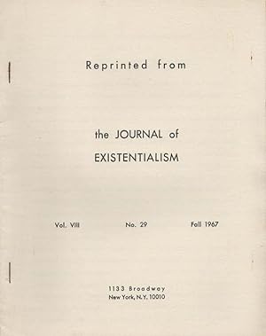 Seller image for Existence and the Philosophical Epokhe. [Original First Edition Offprint from "The Journal of Existentialism"]. for sale by Inanna Rare Books Ltd.