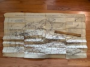 MAP SHOWING SOME OF THE CANOE ROUTES AND PORTAGES IN QUETICO FOREST RESERVE, ONTARIO, CANADA, AND...