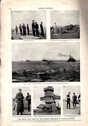 Immagine del venditore per ENGRAVING: "Our Busy Jack Tars on the Flying Squadron at Hampton Roads". photoengravings from Leslie's Weekly, May 5, 1898 venduto da Dorley House Books, Inc.