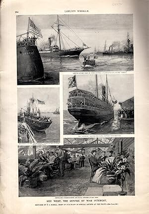 Immagine del venditore per ENGRAVING: "Key West, The Centre of War Interest".engravings from Leslie's Weekly May 5, 1898 venduto da Dorley House Books, Inc.