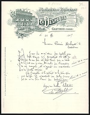 En-tête Castres 1907, Magasins du Printemps Ch. Desplats, Ladengeschäft