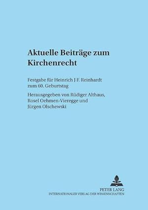 Seller image for Aktuelle Beitrge zum Kirchenrecht for sale by BuchWeltWeit Ludwig Meier e.K.