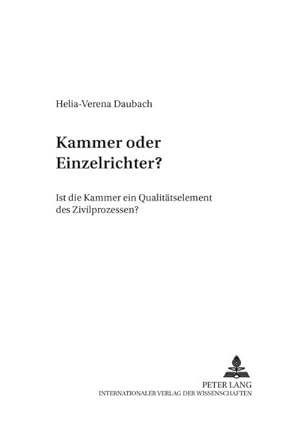 Seller image for Kammer oder Einzelrichter? for sale by BuchWeltWeit Ludwig Meier e.K.