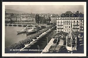 Ansichtskarte Genève, Monument Brunswick et la Rade