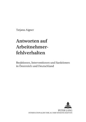 Image du vendeur pour Antworten auf Arbeitnehmerfehlverhalten mis en vente par BuchWeltWeit Ludwig Meier e.K.