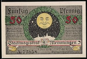 Bild des Verkufers fr Notgeld Memmingen 1918, 50 Pfennig, Memminger Mau zum Verkauf von Bartko-Reher
