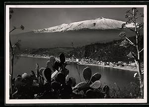 Ansichtskarte Taormina, L`Etna, Blick auf den Vulkan in der Ferne