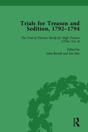 Bild des Verkufers fr Trials for Treason and Sedition, 1792-1794, Part I Vol 3 zum Verkauf von moluna