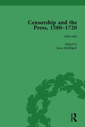 Imagen del vendedor de Censorship and the Press, 1580-1720, Volume 2 a la venta por moluna