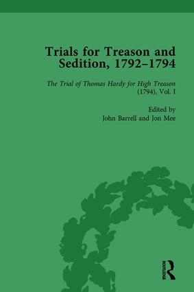 Bild des Verkufers fr Trials for Treason and Sedition, 1792-1794, Part I Vol 2 zum Verkauf von moluna