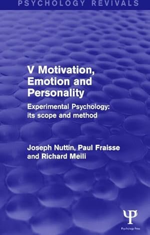 Image du vendeur pour Experimental Psychology Its Scope and Method: Volume V mis en vente par moluna