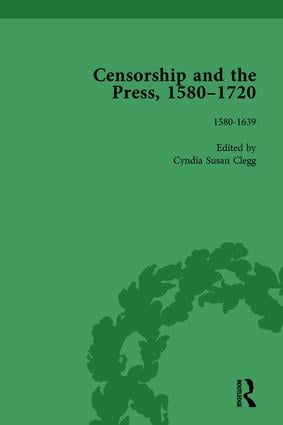 Imagen del vendedor de Censorship and the Press, 1580-1720, Volume 1 a la venta por moluna