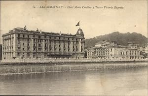 Ansichtskarte / Postkarte Donostia San Sebastian Baskenland, Hotel Maria Cristina y Teatro Victor...