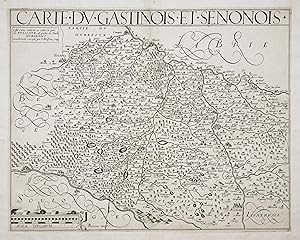 Bild des Verkufers fr Kst.- Karte, v. Boisseau n. Leclerc, "Carte du Gastinois et Senonois". zum Verkauf von Antiquariat Clemens Paulusch GmbH