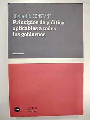 Seller image for Principios de poltica aplicables a todos los gobiernos for sale by Libros nicos