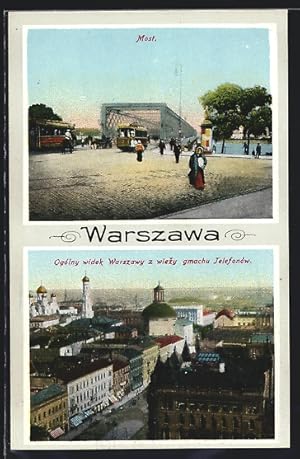 Ansichtskarte Warschau-Warszawa, Most, Gesamtansicht aus der Vogelschau