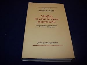 Image du vendeur pour Manifeste du Cercle de Vienne et autres crits. Soulez, Antonia mis en vente par Bibliopuces