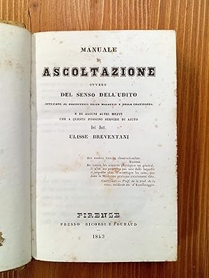 Manuale di ascoltazione, ovvero Del senso dell'udito applicato al diagnostico delle malattie e de...