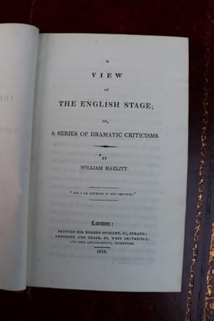 A view of the English stage; or, a series of dramatic criticisms.