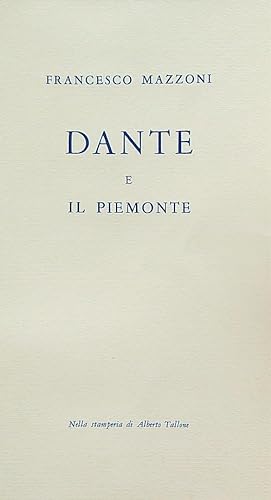 Seller image for Dante e il Piemonte for sale by Miliardi di Parole
