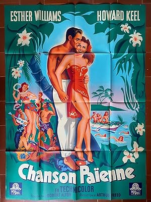 Affiche originale cinéma CHANSON PAIENNE Pagan Love Song ESTHER WILLIAMS Howard Keel 120x160cm