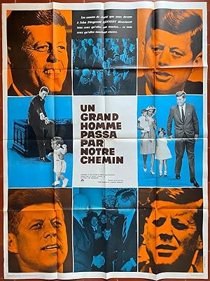 Affiche originale cinéma UN GRAND HOMME PASSA PAR NOTRE CHEMIN John F. Kennedy 120x160cm
