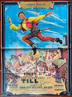 Affiche originale cinéma LES AVENTURES DE TILL L'ESPIEGLE Jean Vilar GERARD PHILIPE 60x80cm